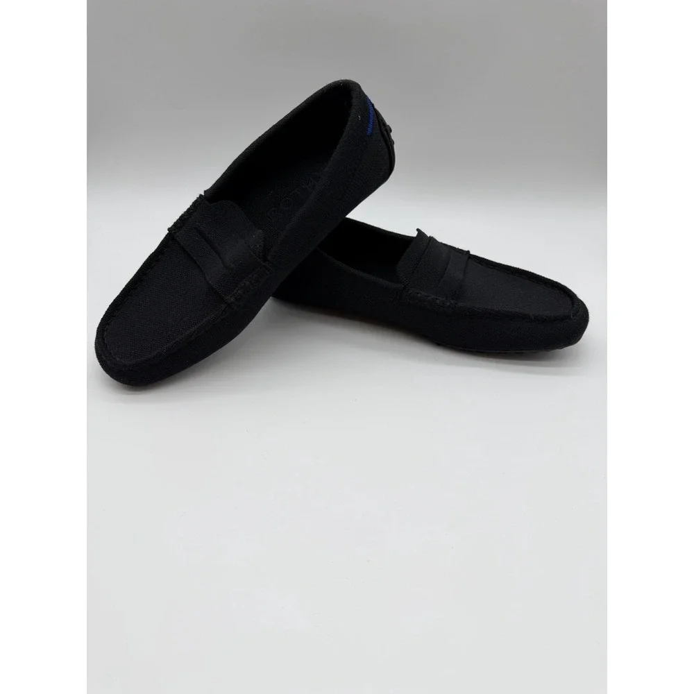 Rothy's Men's The Driving Loafer Knit Slip On Flat Shoes Mocs Black Size 8